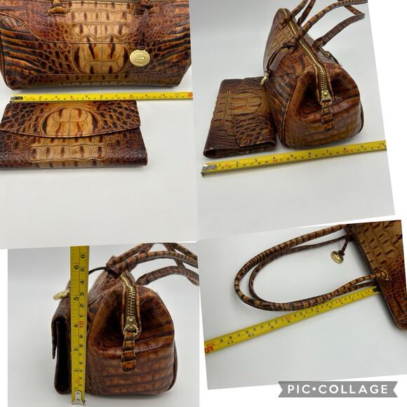 Vintage Brahmin Paris Barrel Purse & Whitney Wallet Set - Picture 11 of 14